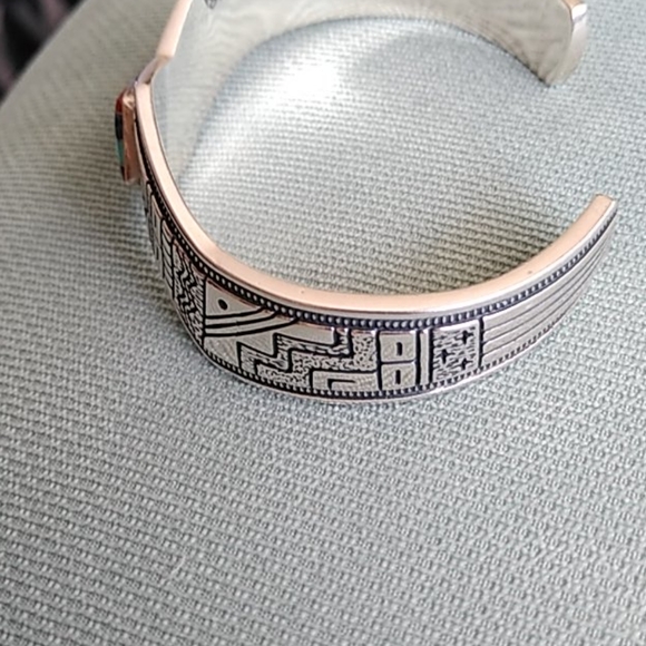 Roderic Tenorio Southwest Sterling Cuff Bracelet - Picture 4 of 12